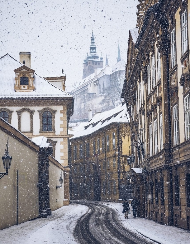 A Snowy Day in Prague  From justapackcom