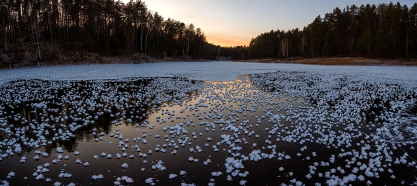 a spectacular view at frozen lake in the evening Russia  