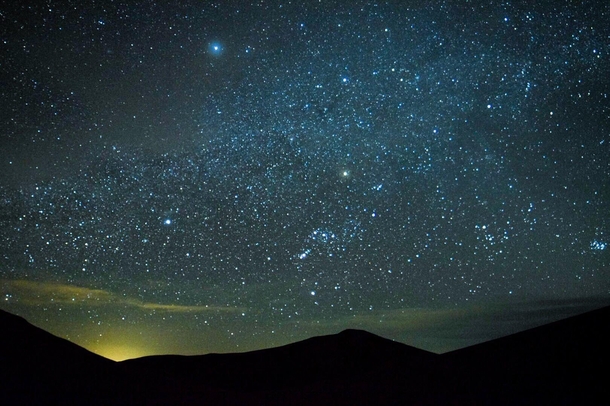 A starry sky over Great Sand Dunes National Park CO 
