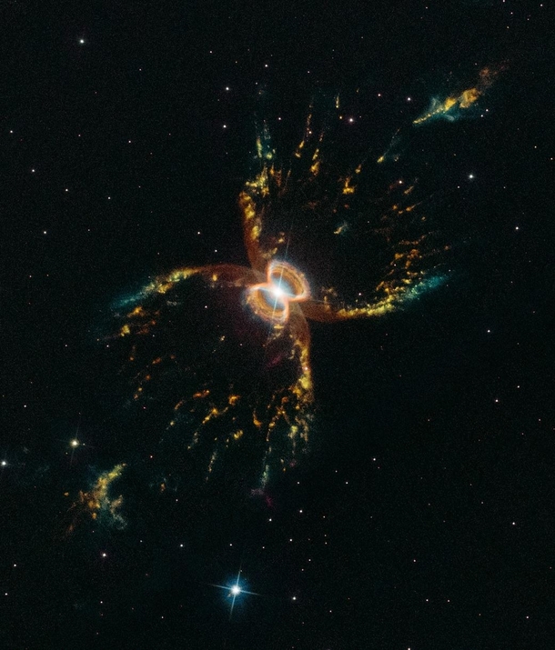 A stunning view of the southern Crab Nebula taken from the Hubble space telescope