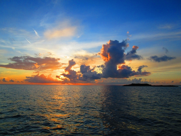 A sunset in the Exumas the Bahamas 