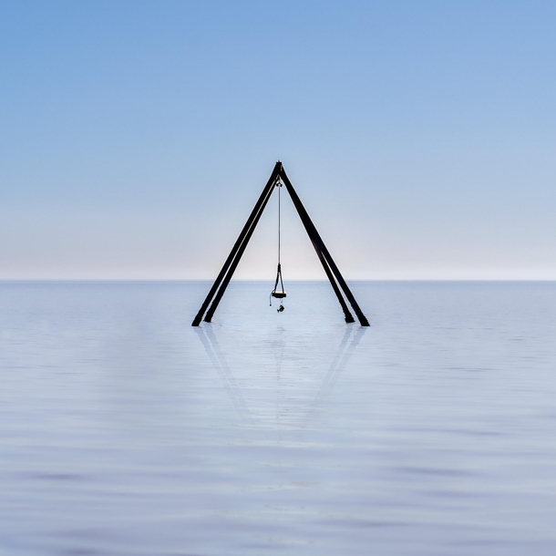A swing in the middle of a toxic lake Salton Sea