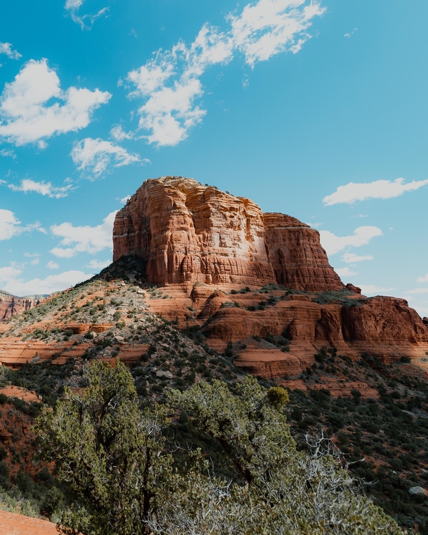 A temperate spring afternoon at Bell Rock in Sedona AZ 