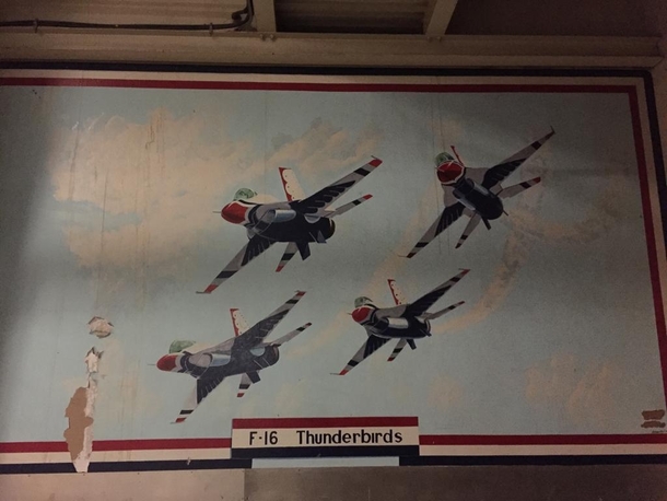A Thunderbirds mural I found in an abandoned hanger on an old Airforce base 