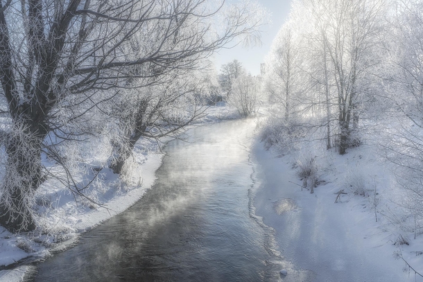 A very cold winterday by the river Sweden 