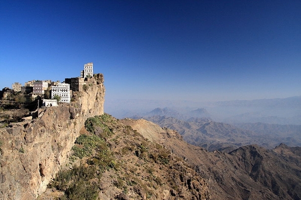A village in the Haraz mountains in Yemen