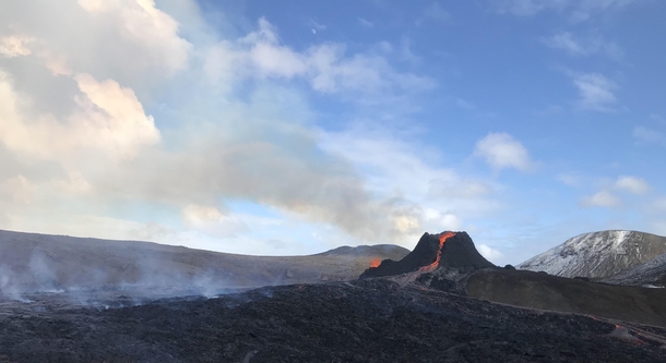 A volcano in Geldingadalir Iceland 