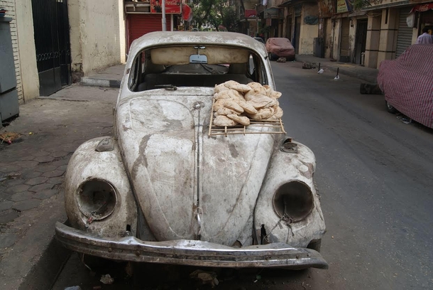 A VW Beetle rusting away in Mostafa Basha Kamel Cairo