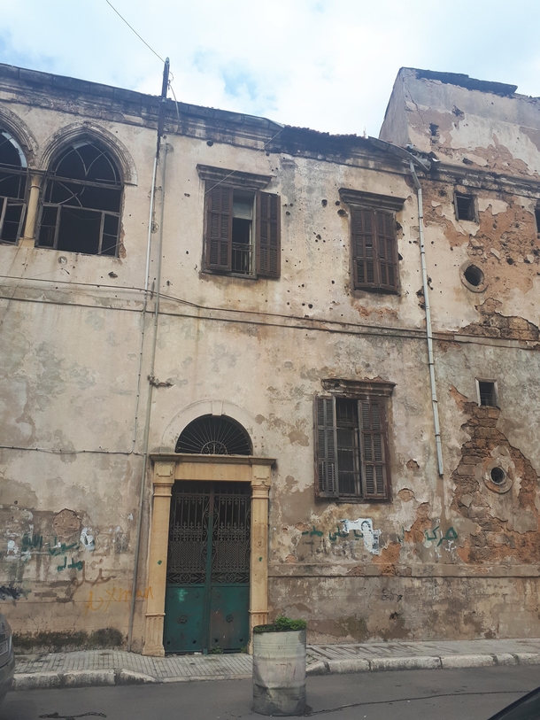 A war-torn and abandoned building in Beirut