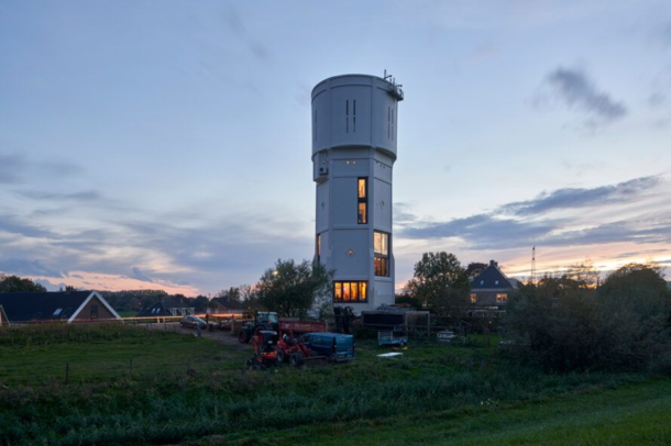 A water tower built in  turned in to a home in the Netherlands