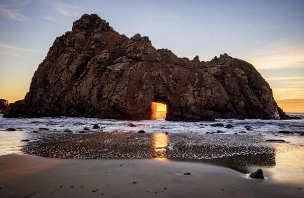 A wider angle view of the Keyhole shot from Pfeiffer Beach Big Sur California 