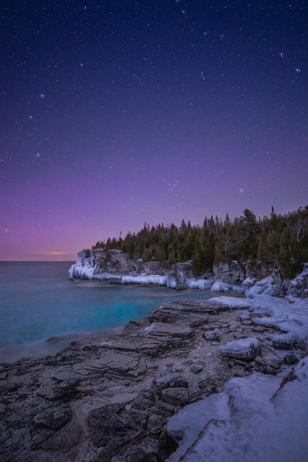 A windy and cold starry evening Bruce Peninsula National Park Canada  Social mikemarkov