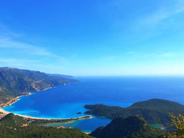 A wonderful wiev of Mediterranean after climbing about  feets Blue Lagoon and Butterfly Valley Turkey 