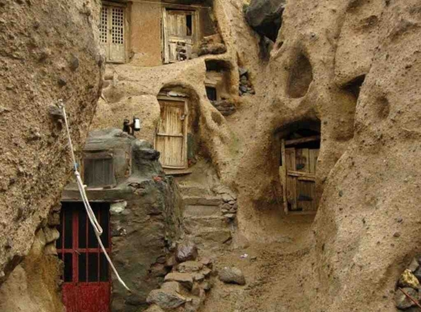 A  year old village in Iran carved out of the rocks 