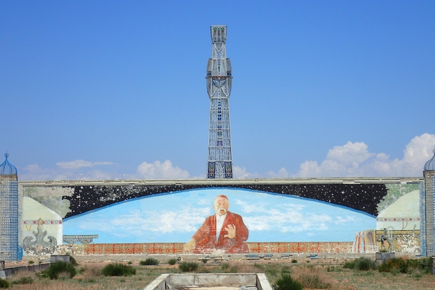 Aalam Ordo Kyrgyzstan - what was supposed to be a large centre for science and spirituality with permanent yurts but was abandoned in  This is the central mural