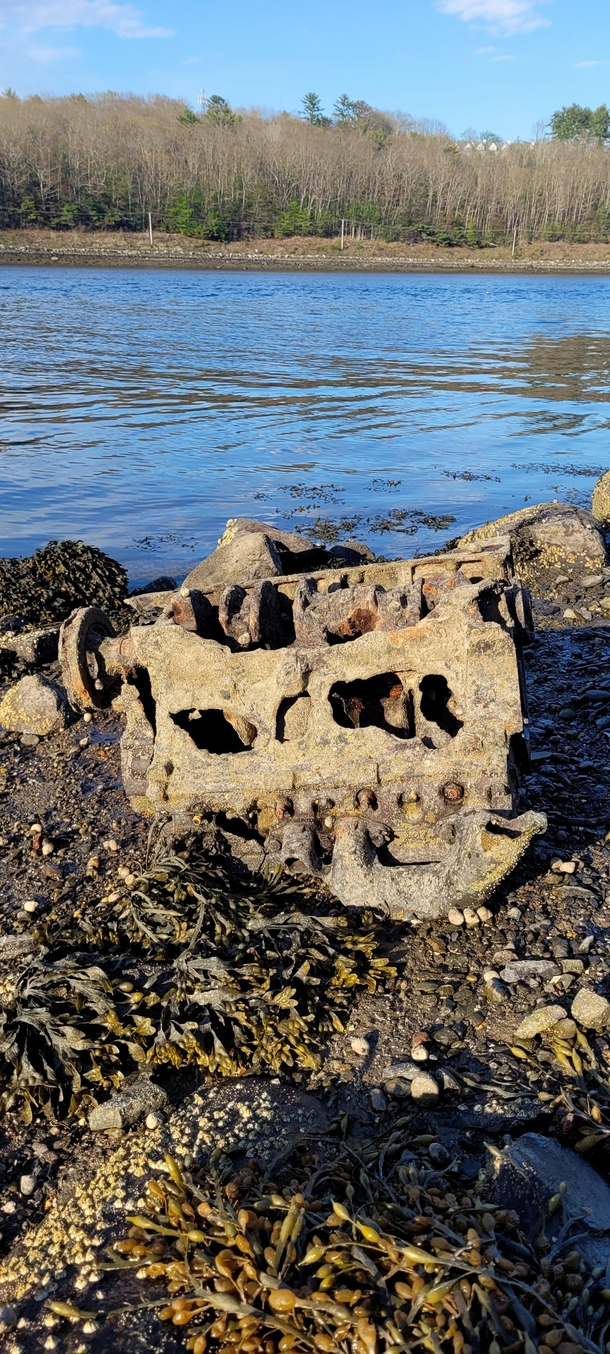 Abandon Engine in BelfastMaine It can only be seen in low tide