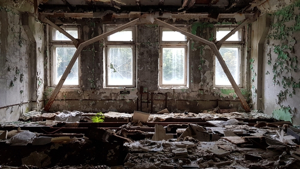 Abandoned Administrative Building  Chernobyl Exclusion Zone Ukraine  OC