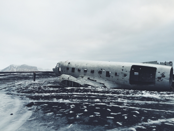 Abandoned Airplane on the South Coast of Iceland 