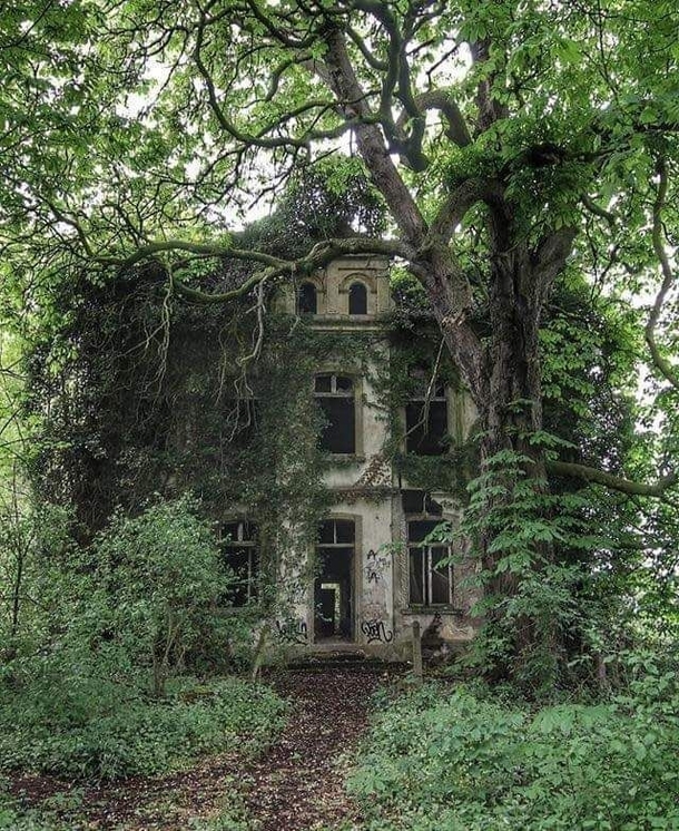 abandoned and overgrown villa Germany