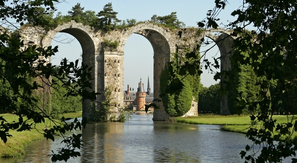 Abandoned aqueducts at Chateau de Maintenon France 