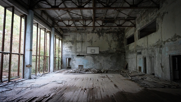 Abandoned basketball court - Pripyat Ukraine