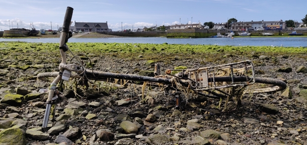 Abandoned bike at River Corrib in Galway 