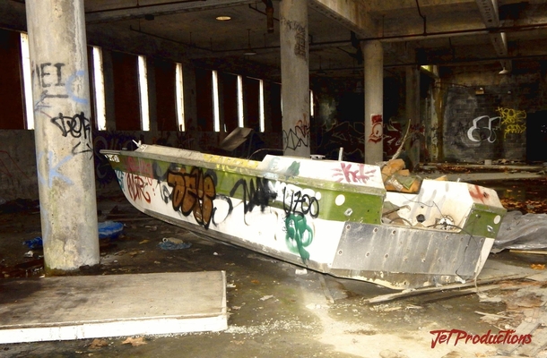 Abandoned boat in a building in Connecticut