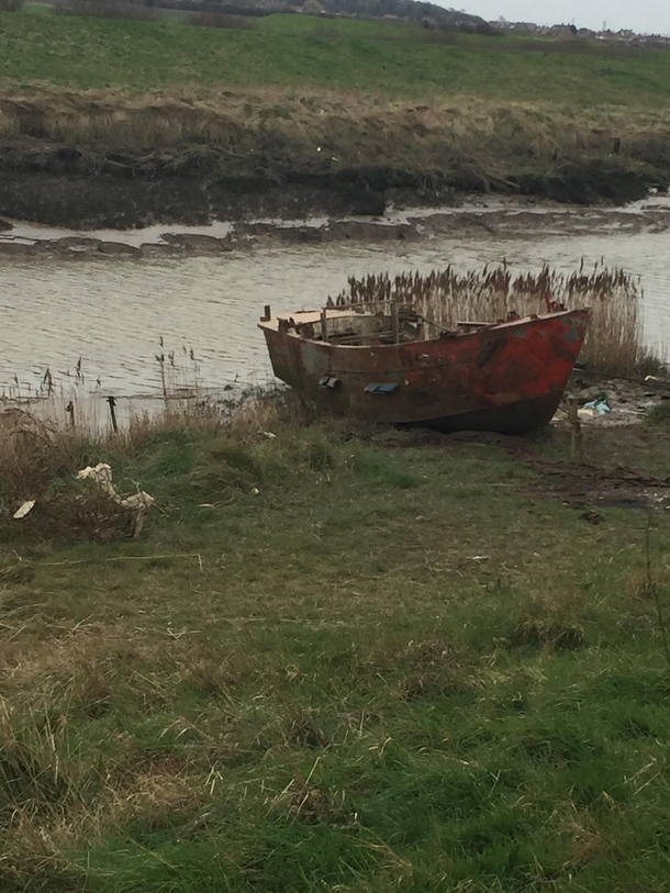 Abandoned boat on the River Humber  Paull  East Yorkshire