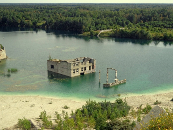 Abandoned building in a quarry Rummu Estonia 