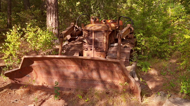 Abandoned Bulldozer at the Cougar Bay Nature Conservancy Coeur dAlene Idaho 