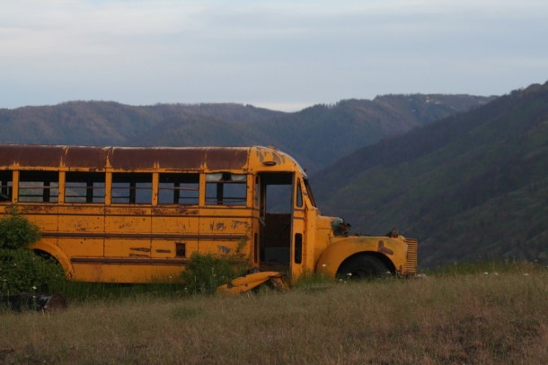 Abandoned Bus in the Blue Mountains Washington 
