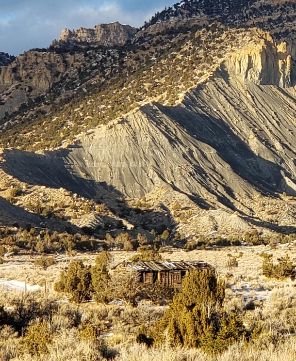 Abandoned cabin in the foothills of the Bookcliff mountain range