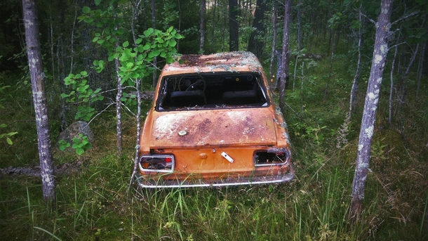 Abandoned car on Kimito island Finland 