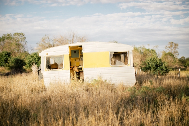 Abandoned caravan trailer in Bourke NSW Australia