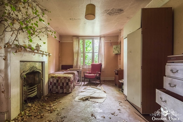 Abandoned care home bedroom England 