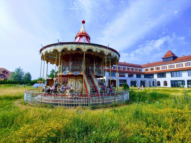 Abandoned carousel in Nieporet Poland