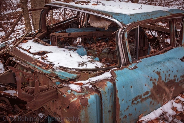 Abandoned Chevy Bel air in the woods 