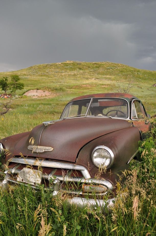 Abandoned Chevy on the North Dakota prairie
