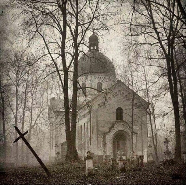 Abandoned church amp cemetery in the woods X