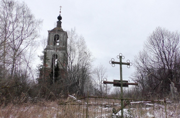 Abandoned church and cemetery