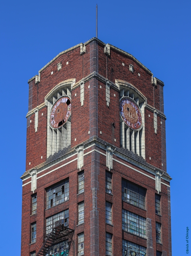 Abandoned clock tower of the Central Manufacturing District Chicago 