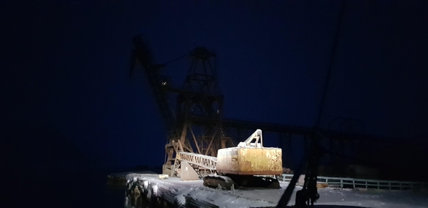 Abandoned cranes on the dock of Pyramiden Svalbard