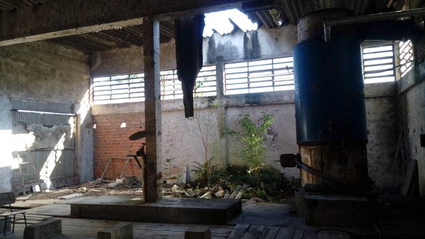 Abandoned dairy processing plant in southern Brazil