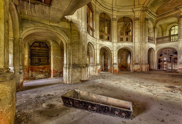Abandoned Eastern Bloc Church With Coffin  by Christian Richter