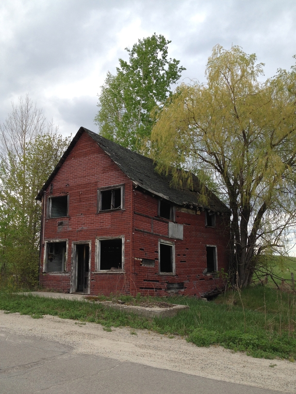 Abandoned Fake Brick Homestead Dalhousie Lake Ontario 