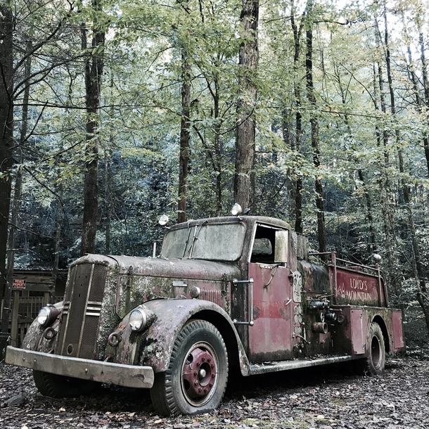 Abandoned fire truck found in the Chattahoochee wilderness north Georgia 