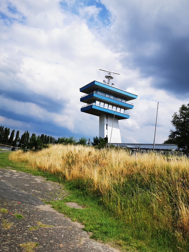Abandoned flight tower at a Harbour in germany