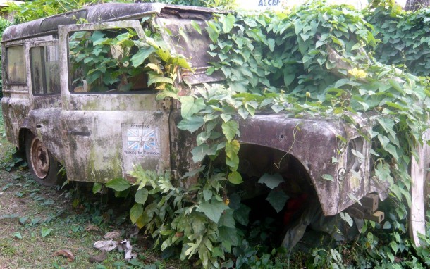 Abandoned Foreign Aid Jeep in Limbe Cameroon 