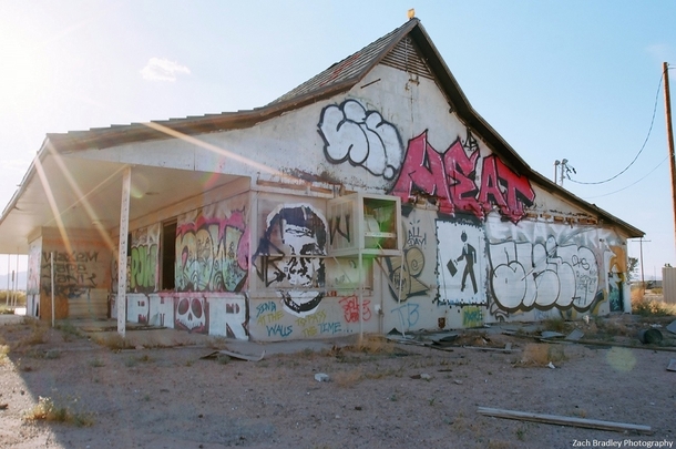 Abandoned gas station in the Mojave Desert