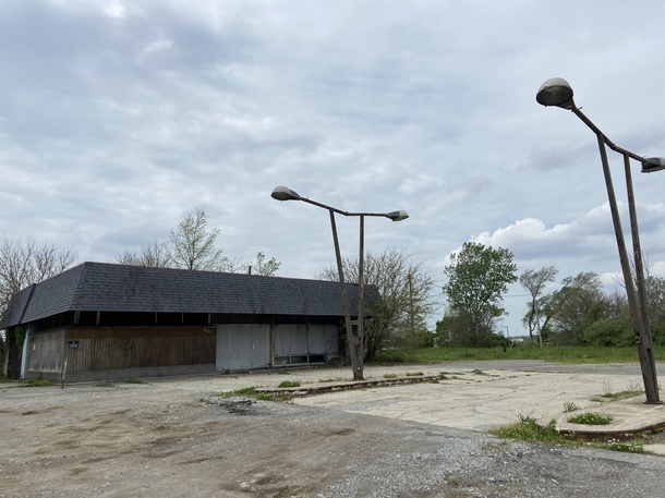 Abandoned gas station in the US Indiana